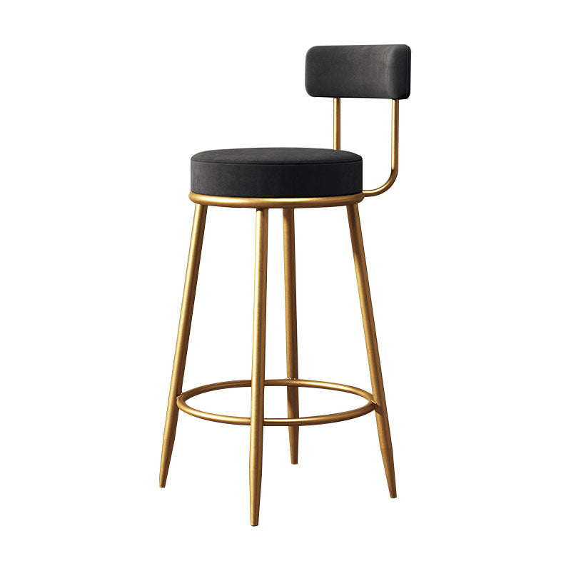 Nordic Design Low Back Armless Stools with Cushion Upholstered Counter Height Stool Black 1 Piece Clearhalo 'Bar Furniture' 'Bar Stools' 'bar_stools' 'furn' 'furn_bar_stools' 'Furniture' 'furniture_bar_stools' 'Kitchen & Dining Furniture' 4807617