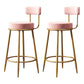 Nordic Design Low Back Armless Stools with Cushion Upholstered Counter Height Stool Pink 2 Piece Set Clearhalo 'Bar Furniture' 'Bar Stools' 'bar_stools' 'furn' 'furn_bar_stools' 'Furniture' 'furniture_bar_stools' 'Kitchen & Dining Furniture' 4807621
