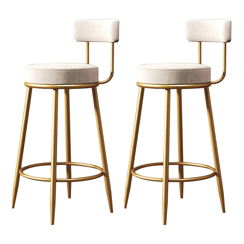 Nordic Design Low Back Armless Stools with Cushion Upholstered Counter Height Stool White 2 Piece Set Clearhalo 'Bar Furniture' 'Bar Stools' 'bar_stools' 'furn' 'furn_bar_stools' 'Furniture' 'furniture_bar_stools' 'Kitchen & Dining Furniture' 4807622