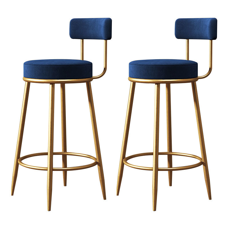 Nordic Design Low Back Armless Stools with Cushion Upholstered Counter Height Stool Blue 2 Piece Set Clearhalo 'Bar Furniture' 'Bar Stools' 'bar_stools' 'furn' 'furn_bar_stools' 'Furniture' 'furniture_bar_stools' 'Kitchen & Dining Furniture' 4807626