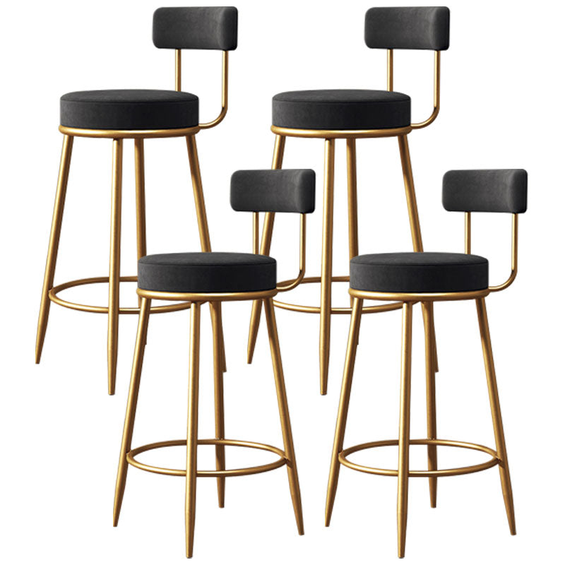 Nordic Design Low Back Armless Stools with Cushion Upholstered Counter Height Stool Black 4 Piece Set Clearhalo 'Bar Furniture' 'Bar Stools' 'bar_stools' 'furn' 'furn_bar_stools' 'Furniture' 'furniture_bar_stools' 'Kitchen & Dining Furniture' 4807638