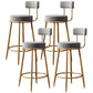 Nordic Design Low Back Armless Stools with Cushion Upholstered Counter Height Stool Grey 4 Piece Set Clearhalo 'Bar Furniture' 'Bar Stools' 'bar_stools' 'furn' 'furn_bar_stools' 'Furniture' 'furniture_bar_stools' 'Kitchen & Dining Furniture' 4807639