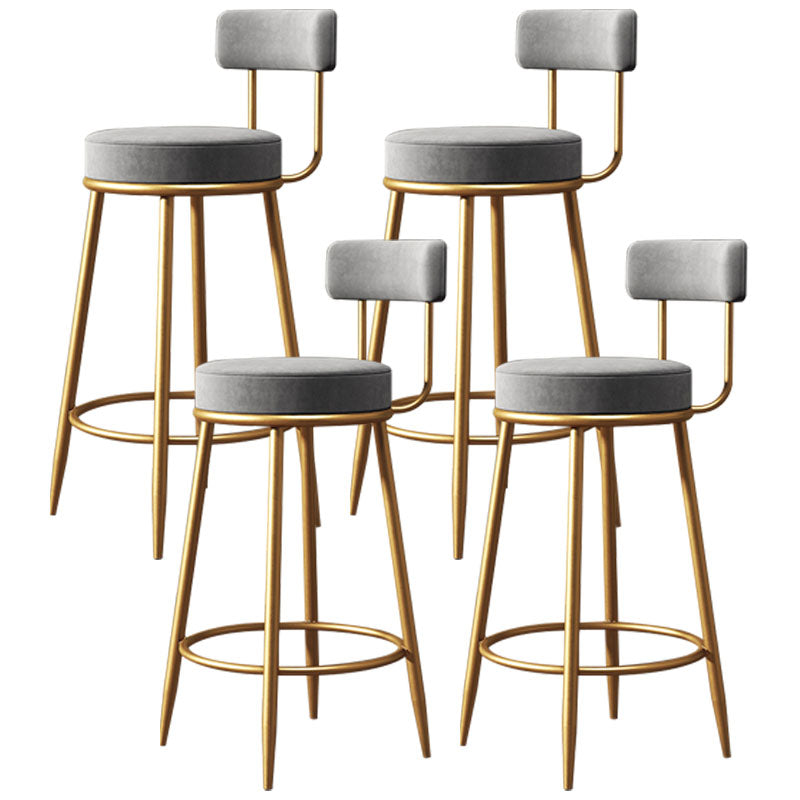 Nordic Design Low Back Armless Stools with Cushion Upholstered Counter Height Stool Grey 4 Piece Set Clearhalo 'Bar Furniture' 'Bar Stools' 'bar_stools' 'furn' 'furn_bar_stools' 'Furniture' 'furniture_bar_stools' 'Kitchen & Dining Furniture' 4807639
