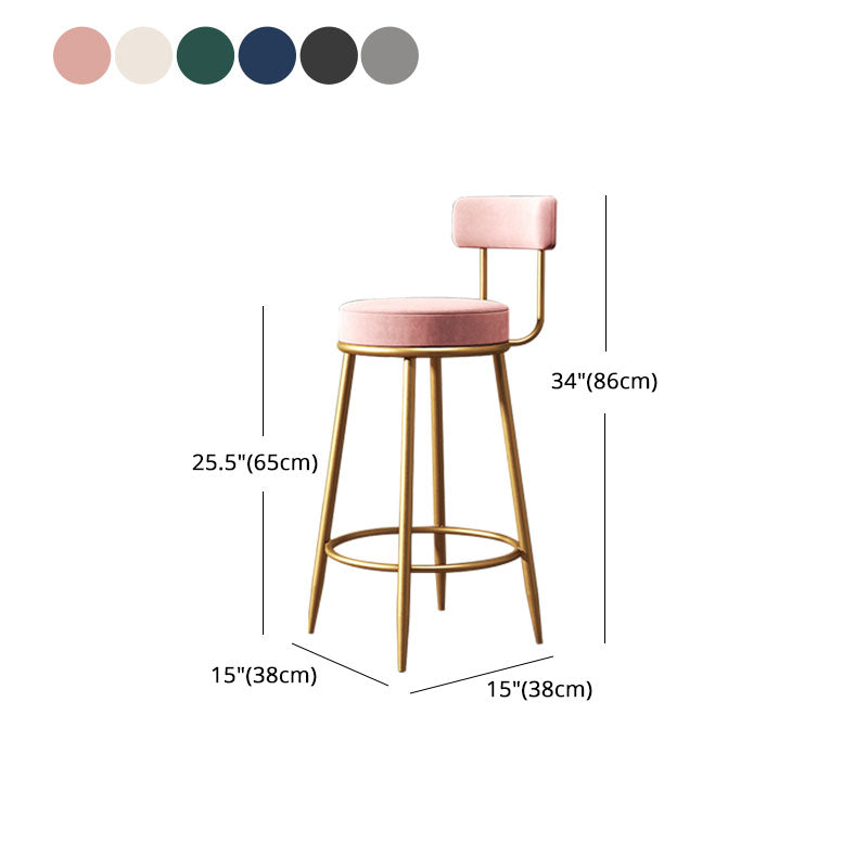 Nordic Design Low Back Armless Stools with Cushion Upholstered Counter Height Stool Clearhalo 'Bar Furniture' 'Bar Stools' 'bar_stools' 'furn' 'furn_bar_stools' 'Furniture' 'furniture_bar_stools' 'Kitchen & Dining Furniture' 4807640