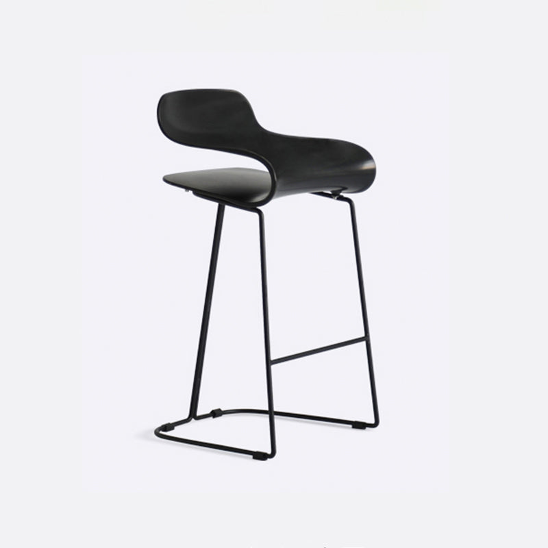 Contemporary Footrest Low Back Barstool Plastic Matte Finish Coffee Shop Stool Clearhalo 'Bar Furniture' 'Bar Stools' 'bar_stools' 'furn' 'furn_bar_stools' 'Furniture' 'furniture_bar_stools' 'Kitchen & Dining Furniture' 4807650