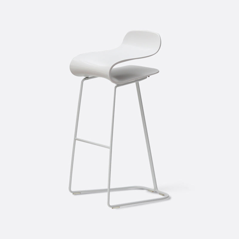Contemporary Footrest Low Back Barstool Plastic Matte Finish Coffee Shop Stool White 1 Piece Bar Stool(30"H) Clearhalo 'Bar Furniture' 'Bar Stools' 'bar_stools' 'furn' 'furn_bar_stools' 'Furniture' 'furniture_bar_stools' 'Kitchen & Dining Furniture' 4807653