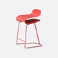 Contemporary Footrest Low Back Barstool Plastic Matte Finish Coffee Shop Stool Red 1 Piece Short Stool(22"H) Clearhalo 'Bar Furniture' 'Bar Stools' 'bar_stools' 'furn' 'furn_bar_stools' 'Furniture' 'furniture_bar_stools' 'Kitchen & Dining Furniture' 4807654