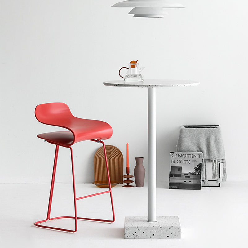 Contemporary Footrest Low Back Barstool Plastic Matte Finish Coffee Shop Stool Clearhalo 'Bar Furniture' 'Bar Stools' 'bar_stools' 'furn' 'furn_bar_stools' 'Furniture' 'furniture_bar_stools' 'Kitchen & Dining Furniture' 4807666