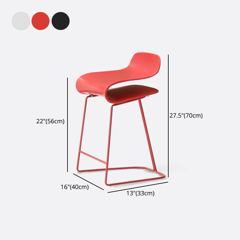 Contemporary Footrest Low Back Barstool Plastic Matte Finish Coffee Shop Stool Clearhalo 'Bar Furniture' 'Bar Stools' 'bar_stools' 'furn' 'furn_bar_stools' 'Furniture' 'furniture_bar_stools' 'Kitchen & Dining Furniture' 4807668