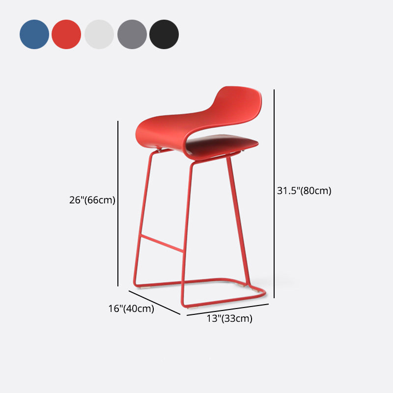 Contemporary Footrest Low Back Barstool Plastic Matte Finish Coffee Shop Stool Clearhalo 'Bar Furniture' 'Bar Stools' 'bar_stools' 'furn' 'furn_bar_stools' 'Furniture' 'furniture_bar_stools' 'Kitchen & Dining Furniture' 4807669