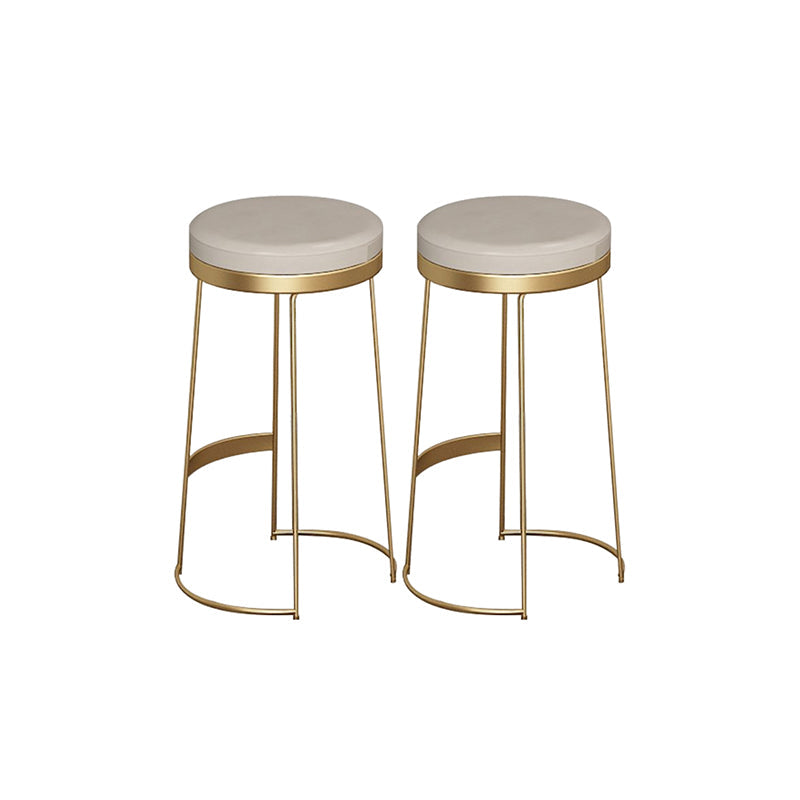 Scandinavian Backless Round BarStools for Home Upholstered Counter Height Stool 2 Piece Set Clearhalo 'Bar Furniture' 'Bar Stools' 'bar_stools' 'furn' 'furn_bar_stools' 'Furniture' 'furniture_bar_stools' 'Kitchen & Dining Furniture' 4807672
