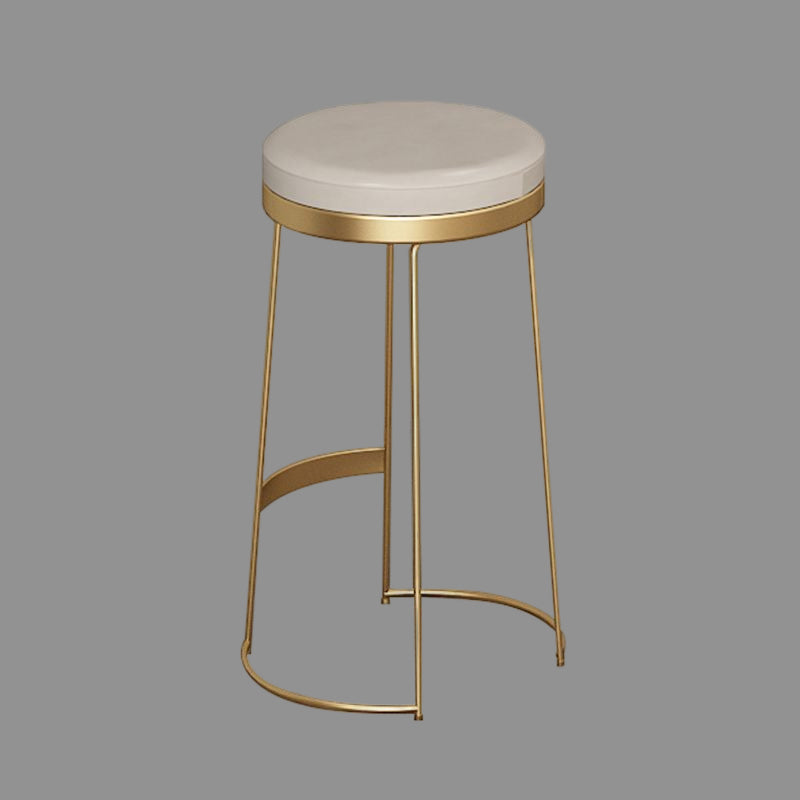 Scandinavian Backless Round BarStools for Home Upholstered Counter Height Stool Clearhalo 'Bar Furniture' 'Bar Stools' 'bar_stools' 'furn' 'furn_bar_stools' 'Furniture' 'furniture_bar_stools' 'Kitchen & Dining Furniture' 4807676