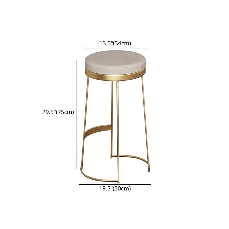 Scandinavian Backless Round BarStools for Home Upholstered Counter Height Stool Clearhalo 'Bar Furniture' 'Bar Stools' 'bar_stools' 'furn' 'furn_bar_stools' 'Furniture' 'furniture_bar_stools' 'Kitchen & Dining Furniture' 4807687