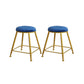 Nordic Design Stackable Backless Barstools for Home Upholstered Bar Stools Blue 2 Piece Set Short Stool(18"H) Clearhalo 'Bar Furniture' 'Bar Stools' 'bar_stools' 'furn' 'furn_bar_stools' 'Furniture' 'furniture_bar_stools' 'Kitchen & Dining Furniture' 4807692