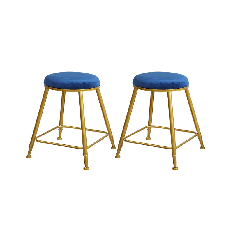 Nordic Design Stackable Backless Barstools for Home Upholstered Bar Stools Blue 2 Piece Set Short Stool(18"H) Clearhalo 'Bar Furniture' 'Bar Stools' 'bar_stools' 'furn' 'furn_bar_stools' 'Furniture' 'furniture_bar_stools' 'Kitchen & Dining Furniture' 4807692