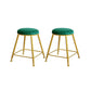 Nordic Design Stackable Backless Barstools for Home Upholstered Bar Stools Green 2 Piece Set Short Stool(18"H) Clearhalo 'Bar Furniture' 'Bar Stools' 'bar_stools' 'furn' 'furn_bar_stools' 'Furniture' 'furniture_bar_stools' 'Kitchen & Dining Furniture' 4807694