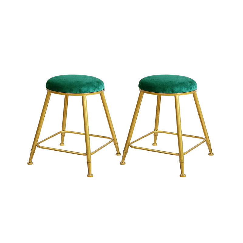 Nordic Design Stackable Backless Barstools for Home Upholstered Bar Stools Green 2 Piece Set Short Stool(18"H) Clearhalo 'Bar Furniture' 'Bar Stools' 'bar_stools' 'furn' 'furn_bar_stools' 'Furniture' 'furniture_bar_stools' 'Kitchen & Dining Furniture' 4807694