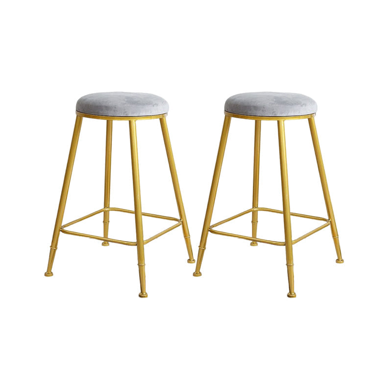 Nordic Design Stackable Backless Barstools for Home Upholstered Bar Stools Grey 2 Piece Set Counter Stool(26"H) Clearhalo 'Bar Furniture' 'Bar Stools' 'bar_stools' 'furn' 'furn_bar_stools' 'Furniture' 'furniture_bar_stools' 'Kitchen & Dining Furniture' 4807696