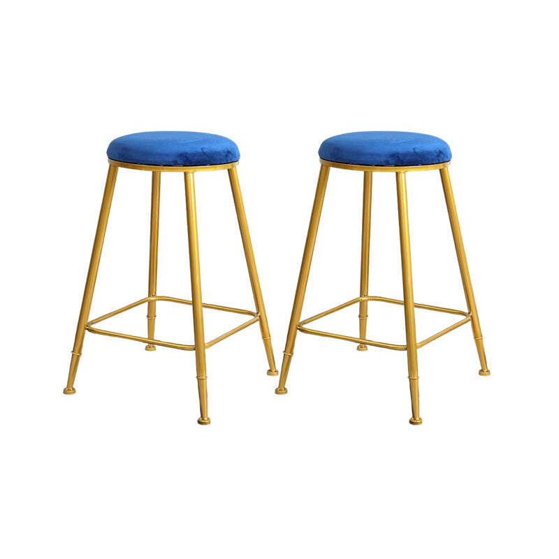 Nordic Design Stackable Backless Barstools for Home Upholstered Bar Stools Blue 2 Piece Set Counter Stool(26"H) Clearhalo 'Bar Furniture' 'Bar Stools' 'bar_stools' 'furn' 'furn_bar_stools' 'Furniture' 'furniture_bar_stools' 'Kitchen & Dining Furniture' 4807701