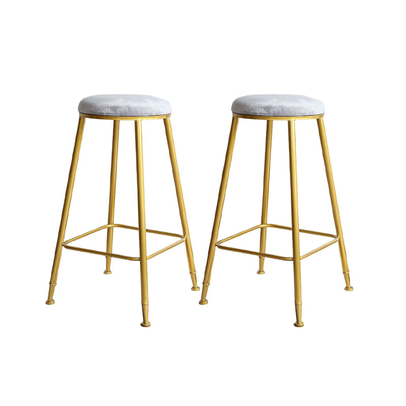 Nordic Design Stackable Backless Barstools for Home Upholstered Bar Stools Grey 2 Piece Set Bar Stool(30"H) Clearhalo 'Bar Furniture' 'Bar Stools' 'bar_stools' 'furn' 'furn_bar_stools' 'Furniture' 'furniture_bar_stools' 'Kitchen & Dining Furniture' 4807704