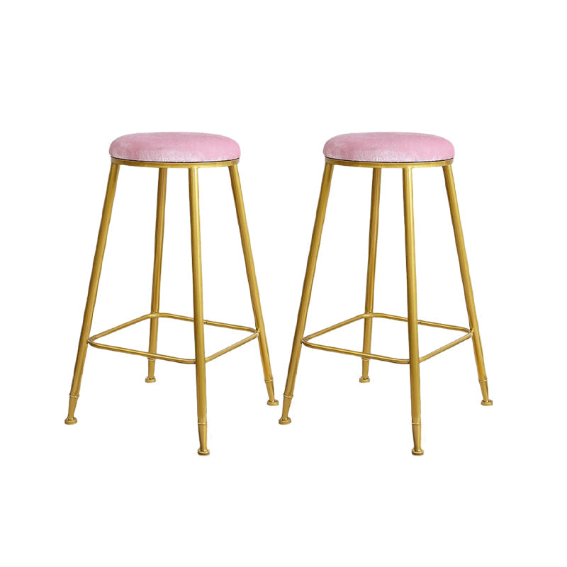 Nordic Design Stackable Backless Barstools for Home Upholstered Bar Stools Pink 2 Piece Set Bar Stool(30"H) Clearhalo 'Bar Furniture' 'Bar Stools' 'bar_stools' 'furn' 'furn_bar_stools' 'Furniture' 'furniture_bar_stools' 'Kitchen & Dining Furniture' 4807706