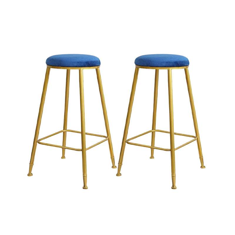 Nordic Design Stackable Backless Barstools for Home Upholstered Bar Stools Blue 2 Piece Set Bar Stool(30"H) Clearhalo 'Bar Furniture' 'Bar Stools' 'bar_stools' 'furn' 'furn_bar_stools' 'Furniture' 'furniture_bar_stools' 'Kitchen & Dining Furniture' 4807708