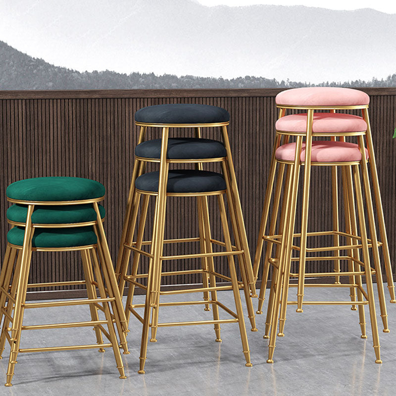 Nordic Design Stackable Backless Barstools for Home Upholstered Bar Stools with Metal Legs Clearhalo 'Bar Furniture' 'Bar Stools' 'bar_stools' 'furn' 'furn_bar_stools' 'Furniture' 'furniture_bar_stools' 'Kitchen & Dining Furniture' 4807718