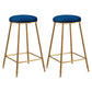 Nordic Design Stackable Backless Barstools for Home Upholstered Bar Stools with Metal Legs Blue 2 Piece Set Counter Stool(26"H) Clearhalo 'Bar Furniture' 'Bar Stools' 'bar_stools' 'furn' 'furn_bar_stools' 'Furniture' 'furniture_bar_stools' 'Kitchen & Dining Furniture' 4807719
