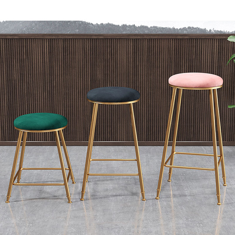 Nordic Design Stackable Backless Barstools for Home Upholstered Bar Stools with Metal Legs Clearhalo 'Bar Furniture' 'Bar Stools' 'bar_stools' 'furn' 'furn_bar_stools' 'Furniture' 'furniture_bar_stools' 'Kitchen & Dining Furniture' 4807720