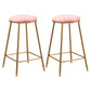 Nordic Design Stackable Backless Barstools for Home Upholstered Bar Stools with Metal Legs Pink 2 Piece Set Counter Stool(26"H) Clearhalo 'Bar Furniture' 'Bar Stools' 'bar_stools' 'furn' 'furn_bar_stools' 'Furniture' 'furniture_bar_stools' 'Kitchen & Dining Furniture' 4807721