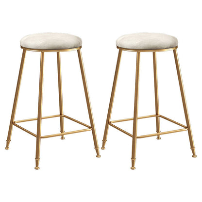 Nordic Design Stackable Backless Barstools for Home Upholstered Bar Stools with Metal Legs White 2 Piece Set Counter Stool(26"H) Clearhalo 'Bar Furniture' 'Bar Stools' 'bar_stools' 'furn' 'furn_bar_stools' 'Furniture' 'furniture_bar_stools' 'Kitchen & Dining Furniture' 4807722