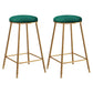 Nordic Design Stackable Backless Barstools for Home Upholstered Bar Stools with Metal Legs Green 2 Piece Set Counter Stool(26"H) Clearhalo 'Bar Furniture' 'Bar Stools' 'bar_stools' 'furn' 'furn_bar_stools' 'Furniture' 'furniture_bar_stools' 'Kitchen & Dining Furniture' 4807725