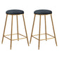 Nordic Design Stackable Backless Barstools for Home Upholstered Bar Stools with Metal Legs Black 2 Piece Set Counter Stool(26"H) Clearhalo 'Bar Furniture' 'Bar Stools' 'bar_stools' 'furn' 'furn_bar_stools' 'Furniture' 'furniture_bar_stools' 'Kitchen & Dining Furniture' 4807727