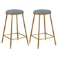 Nordic Design Stackable Backless Barstools for Home Upholstered Bar Stools with Metal Legs Grey 2 Piece Set Counter Stool(26"H) Clearhalo 'Bar Furniture' 'Bar Stools' 'bar_stools' 'furn' 'furn_bar_stools' 'Furniture' 'furniture_bar_stools' 'Kitchen & Dining Furniture' 4807728