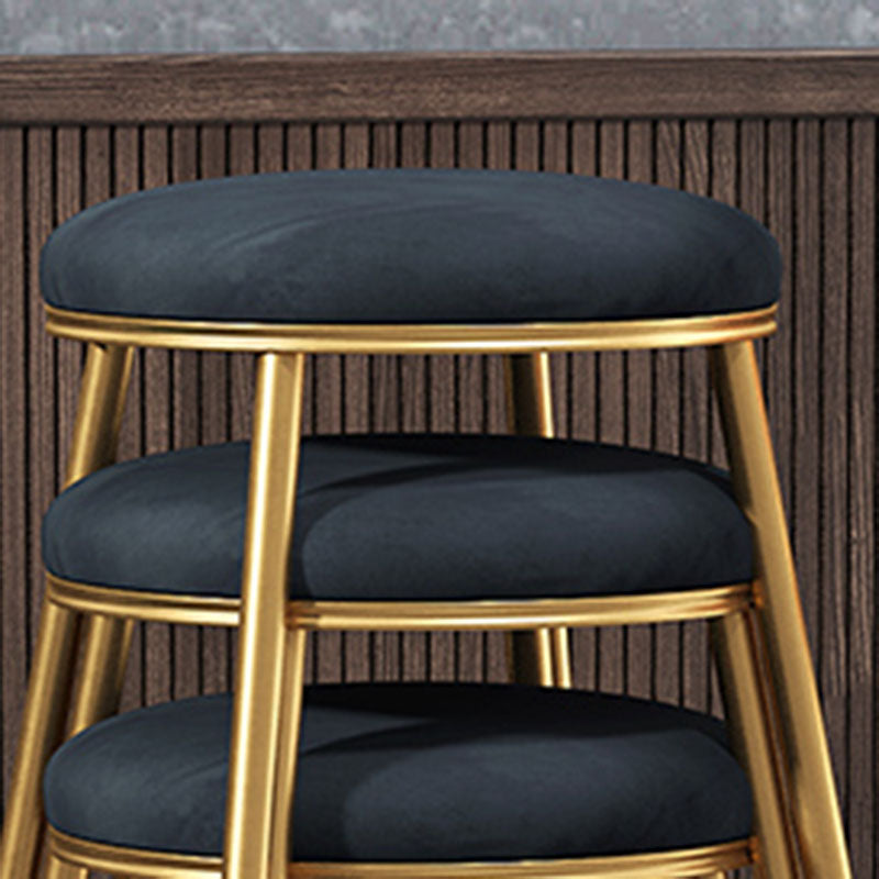 Nordic Design Stackable Backless Barstools for Home Upholstered Bar Stools with Metal Legs Clearhalo 'Bar Furniture' 'Bar Stools' 'bar_stools' 'furn' 'furn_bar_stools' 'Furniture' 'furniture_bar_stools' 'Kitchen & Dining Furniture' 4807729