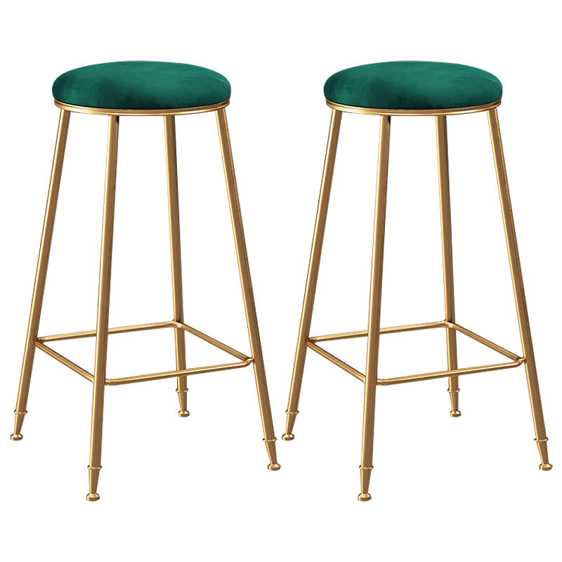 Nordic Design Stackable Backless Barstools for Home Upholstered Bar Stools with Metal Legs Green 2 Piece Set Bar Stool(30"H) Clearhalo 'Bar Furniture' 'Bar Stools' 'bar_stools' 'furn' 'furn_bar_stools' 'Furniture' 'furniture_bar_stools' 'Kitchen & Dining Furniture' 4807737
