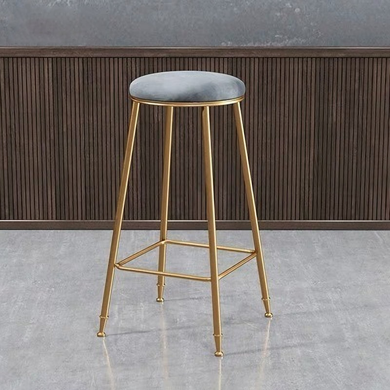 Nordic Design Stackable Backless Barstools for Home Upholstered Bar Stools with Metal Legs Clearhalo 'Bar Furniture' 'Bar Stools' 'bar_stools' 'furn' 'furn_bar_stools' 'Furniture' 'furniture_bar_stools' 'Kitchen & Dining Furniture' 4807739