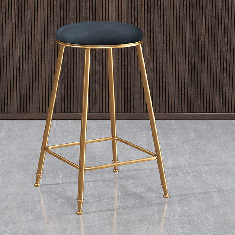Nordic Design Stackable Backless Barstools for Home Upholstered Bar Stools with Metal Legs Clearhalo 'Bar Furniture' 'Bar Stools' 'bar_stools' 'furn' 'furn_bar_stools' 'Furniture' 'furniture_bar_stools' 'Kitchen & Dining Furniture' 4807744