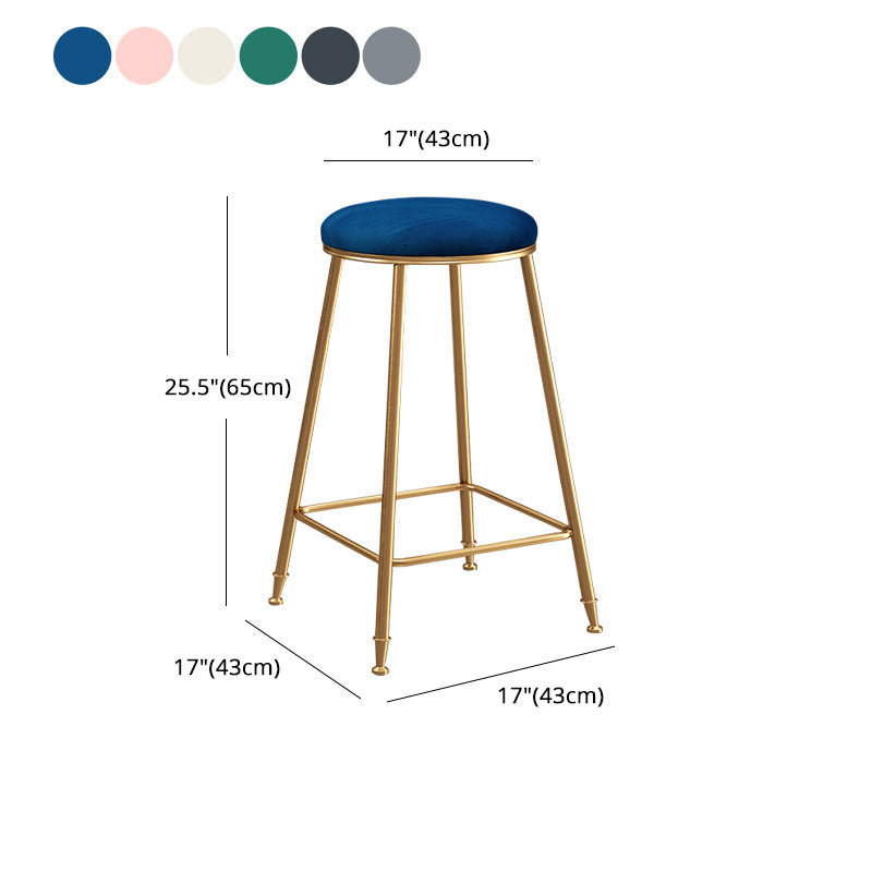 Nordic Design Stackable Backless Barstools for Home Upholstered Bar Stools with Metal Legs Clearhalo 'Bar Furniture' 'Bar Stools' 'bar_stools' 'furn' 'furn_bar_stools' 'Furniture' 'furniture_bar_stools' 'Kitchen & Dining Furniture' 4807745