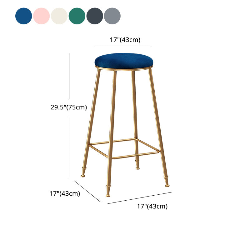 Nordic Design Stackable Backless Barstools for Home Upholstered Bar Stools with Metal Legs Clearhalo 'Bar Furniture' 'Bar Stools' 'bar_stools' 'furn' 'furn_bar_stools' 'Furniture' 'furniture_bar_stools' 'Kitchen & Dining Furniture' 4807746