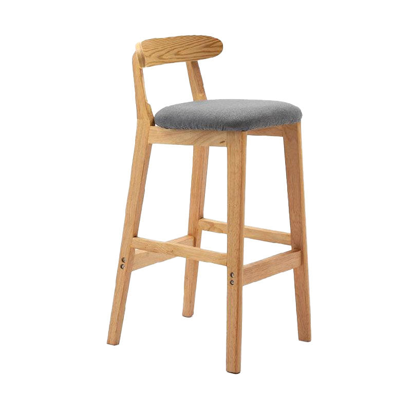 Scandinavian Upholstered Low Back Footrest Stool Matte Finish Rubberwood Barstool Clearhalo 'Bar Furniture' 'Bar Stools' 'bar_stools' 'furn' 'furn_bar_stools' 'Furniture' 'furniture_bar_stools' 'Kitchen & Dining Furniture' 4807776