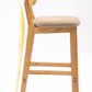 Scandinavian Upholstered Low Back Footrest Stool Matte Finish Rubberwood Barstool Clearhalo 'Bar Furniture' 'Bar Stools' 'bar_stools' 'furn' 'furn_bar_stools' 'Furniture' 'furniture_bar_stools' 'Kitchen & Dining Furniture' 4807784