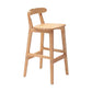 Scandinavian Upholstered Low Back Footrest Stool Matte Finish Rubberwood Barstool Wood 1 Piece Clearhalo 'Bar Furniture' 'Bar Stools' 'bar_stools' 'furn' 'furn_bar_stools' 'Furniture' 'furniture_bar_stools' 'Kitchen & Dining Furniture' 4807787
