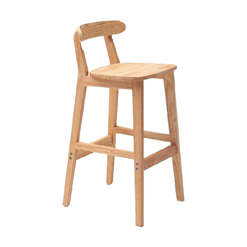 Scandinavian Upholstered Low Back Footrest Stool Matte Finish Rubberwood Barstool Wood 1 Piece Clearhalo 'Bar Furniture' 'Bar Stools' 'bar_stools' 'furn' 'furn_bar_stools' 'Furniture' 'furniture_bar_stools' 'Kitchen & Dining Furniture' 4807787