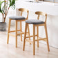 Scandinavian Upholstered Low Back Footrest Stool Matte Finish Rubberwood Barstool Clearhalo 'Bar Furniture' 'Bar Stools' 'bar_stools' 'furn' 'furn_bar_stools' 'Furniture' 'furniture_bar_stools' 'Kitchen & Dining Furniture' 4807789