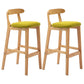 Scandinavian Upholstered Low Back Footrest Stool Matte Finish Rubberwood Barstool Light Green 2 Piece Set Clearhalo 'Bar Furniture' 'Bar Stools' 'bar_stools' 'furn' 'furn_bar_stools' 'Furniture' 'furniture_bar_stools' 'Kitchen & Dining Furniture' 4807797