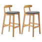 Scandinavian Upholstered Low Back Footrest Stool Matte Finish Rubberwood Barstool Smoke Gray 2 Piece Set Clearhalo 'Bar Furniture' 'Bar Stools' 'bar_stools' 'furn' 'furn_bar_stools' 'Furniture' 'furniture_bar_stools' 'Kitchen & Dining Furniture' 4807799