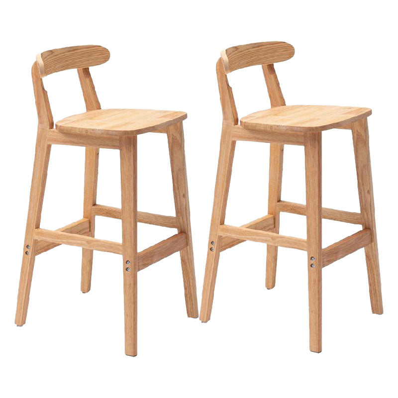Scandinavian Upholstered Low Back Footrest Stool Matte Finish Rubberwood Barstool Wood 2 Piece Set Clearhalo 'Bar Furniture' 'Bar Stools' 'bar_stools' 'furn' 'furn_bar_stools' 'Furniture' 'furniture_bar_stools' 'Kitchen & Dining Furniture' 4807804