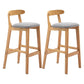 Scandinavian Upholstered Low Back Footrest Stool Matte Finish Rubberwood Barstool Light Gray 2 Piece Set Clearhalo 'Bar Furniture' 'Bar Stools' 'bar_stools' 'furn' 'furn_bar_stools' 'Furniture' 'furniture_bar_stools' 'Kitchen & Dining Furniture' 4807806