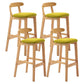 Scandinavian Upholstered Low Back Footrest Stool Matte Finish Rubberwood Barstool Light Green 4 Piece Set Clearhalo 'Bar Furniture' 'Bar Stools' 'bar_stools' 'furn' 'furn_bar_stools' 'Furniture' 'furniture_bar_stools' 'Kitchen & Dining Furniture' 4807811